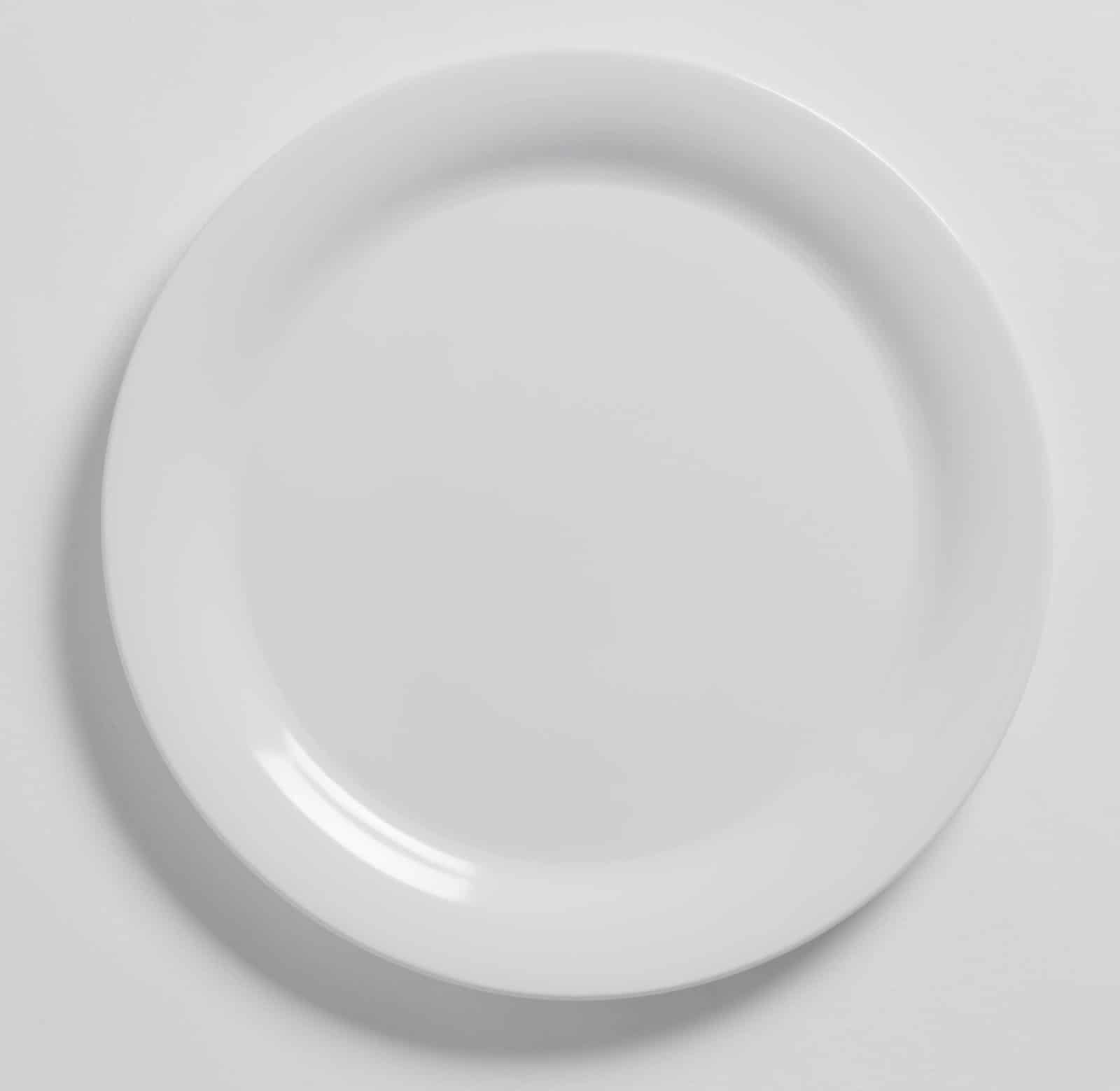Jane 9" Round Wide Rim Melamine Plate, White