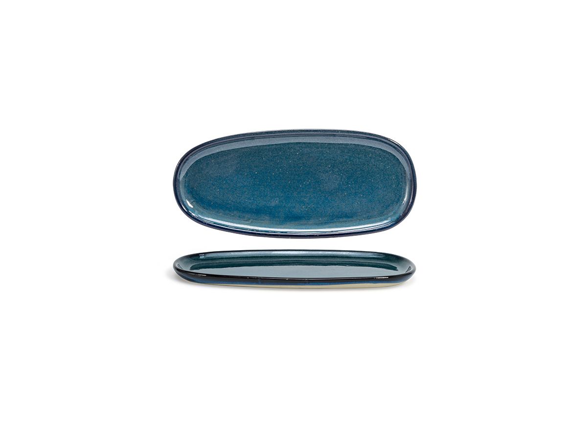 Artefact 11” x 5” Indigo Oval Plate