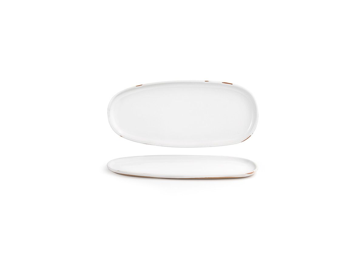 Artefact 11” x 5” White Oval Plate