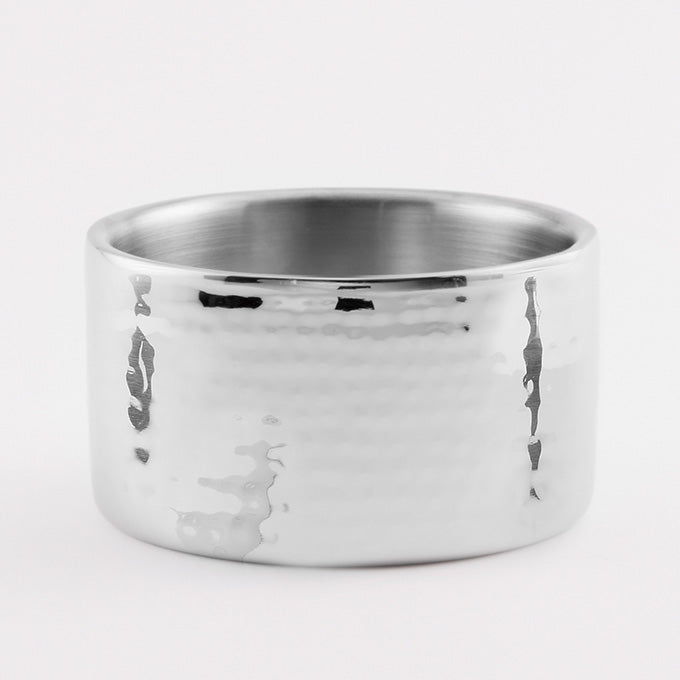 17 oz. Round Stainless Steel Bowl, Hammered Finish