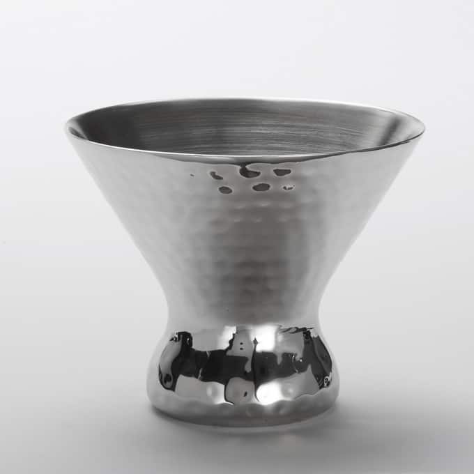 Double Wall Martini Glass, 7 oz., Stainless Steel, Hammered Finish