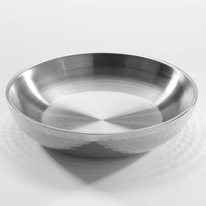 36 oz. Round Seafood Tray, Hammered Aluminum