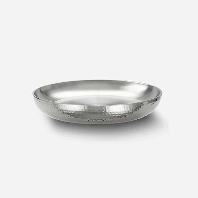 68 oz. Round Seafood Tray, Hammered Aluminum