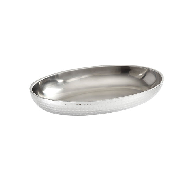 14" Oval Hammered Double Wall Seafood Tray