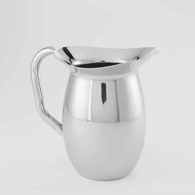 Bell Pitcher, Double Wall Insulated, 44 oz., Stainless Steel Mirror Finish
