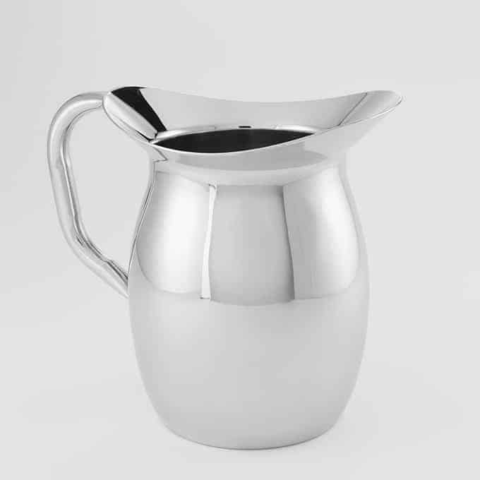 Bell Pitcher, Double Wall Insulated, 64 oz., Stainless Steel Mirror Finish