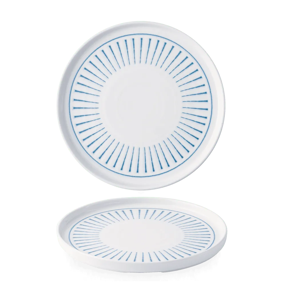 Walled Plate, 10.2", round, blue