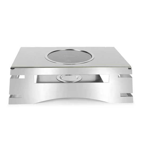 All-in-One REVO Chafer Stand, rectangle, 23-3/4”W x 16”D x 7”H, includes adaptor & 600W induction model #801IND, 18/10 stainless steel polished frame, hinged chafer, carving board, grill, griddle & ice bin capabilities