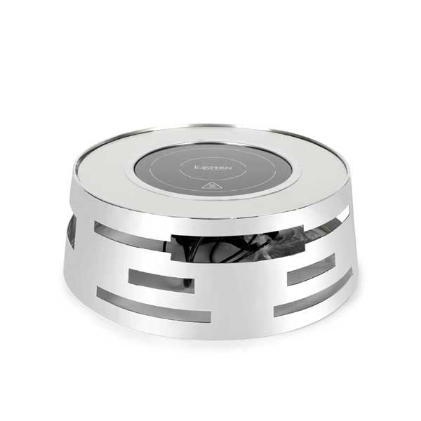 All-in-One REVO Chafer Stand, round, 18-3/4”D x 7”H, includes adaptor & 600W induction model #801IND, 18/10 stainless steel polished frame, hinged chafer, grill, griddle & carving board capabilities