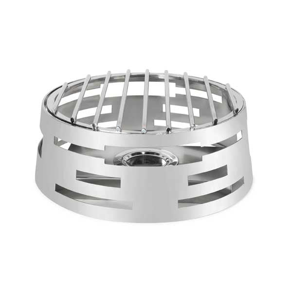 All-in-One REVO Chafer Stand, round, 18-3/4”D x 7”H, includes grill top, 18/10 stainless steel polished frame, hinged chafer, cooking induction, griddle & carving board capabilities