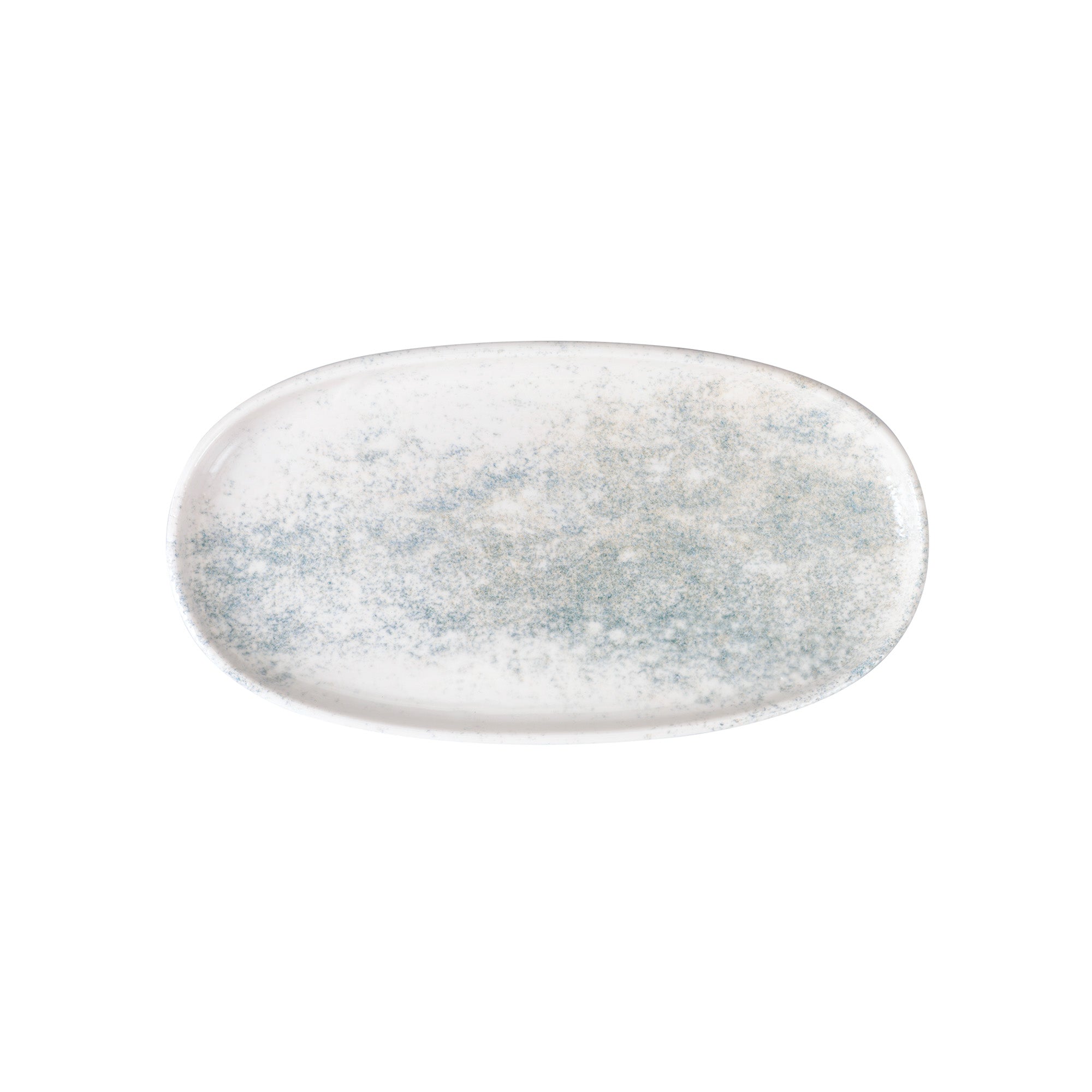 Smoky Matte Blue Oval Plate 11.8"