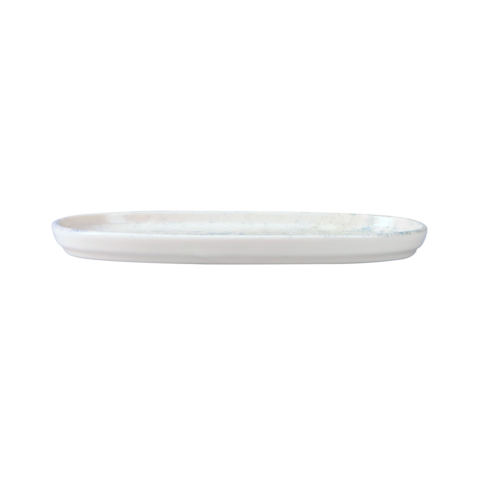 Smoky Matte Blue Oval Plate 11.8"