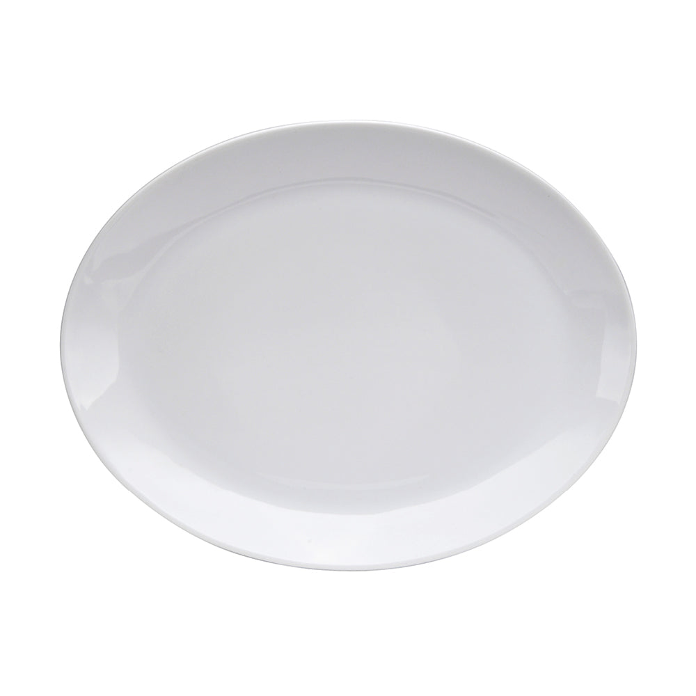 Oneida Buffalo Euro 13" x 10-3/8" Bright White Coupe Platter