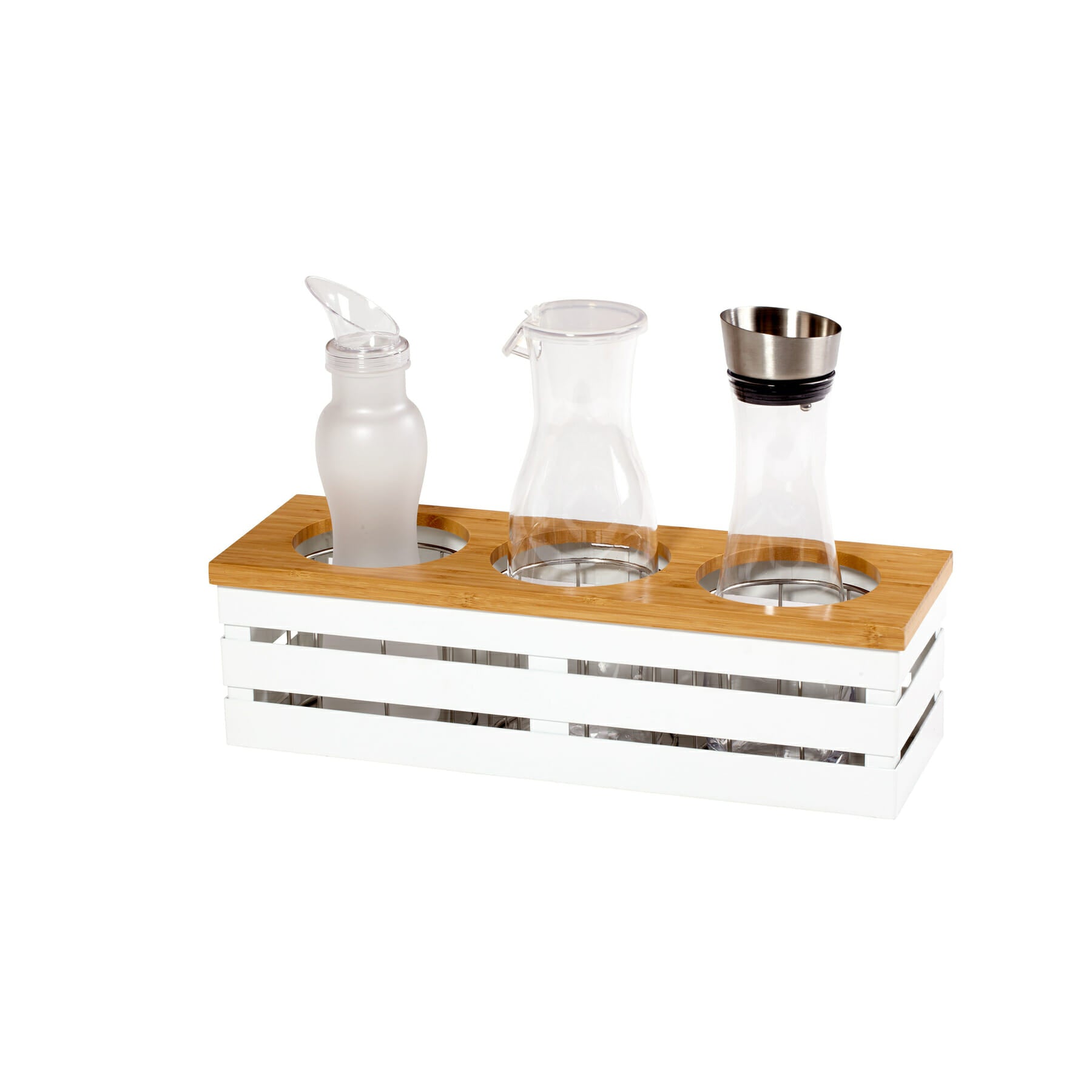 Curator 3-Compartment Beverage/Dressing Display, White
