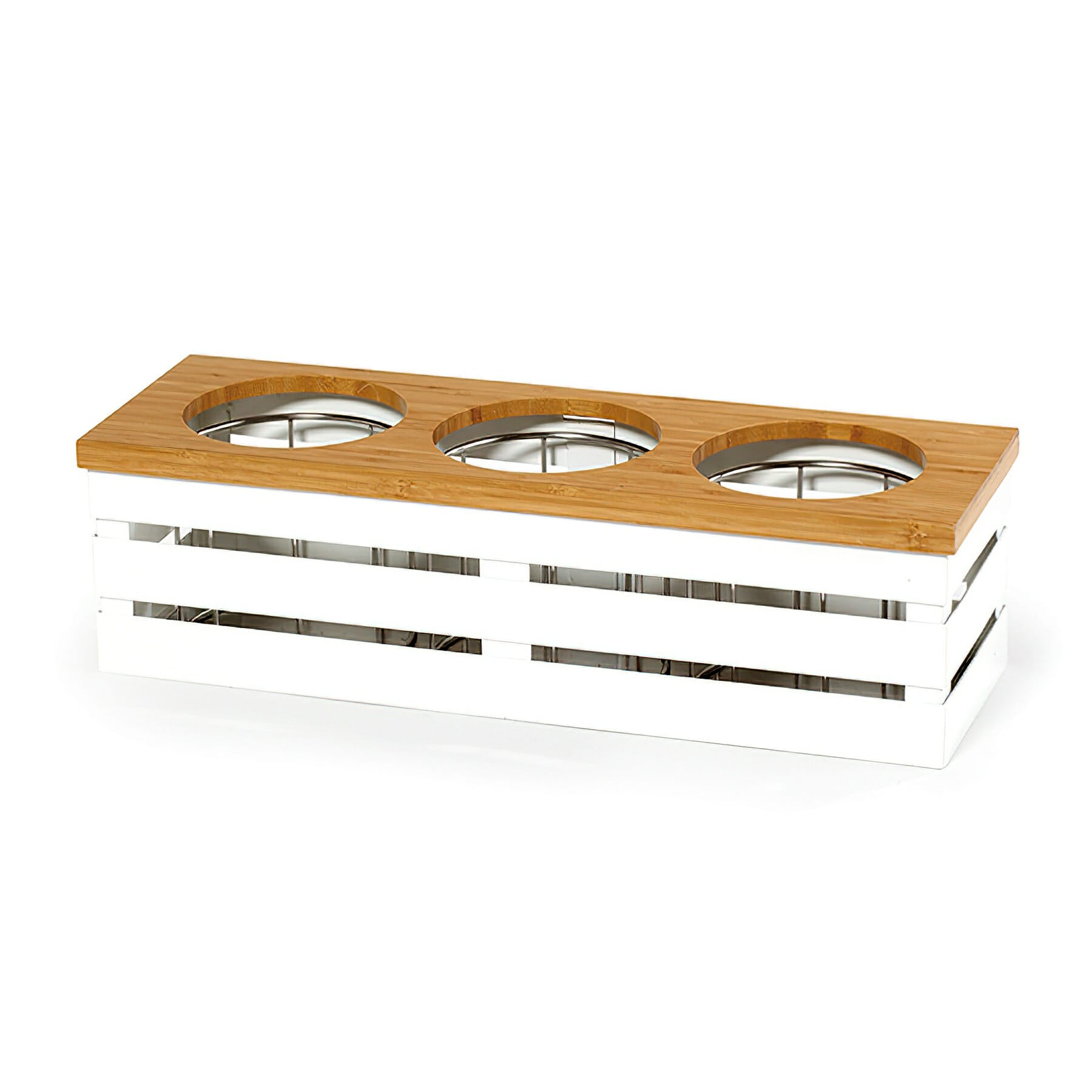 Curator 3-Compartment Beverage/Dressing Display, White