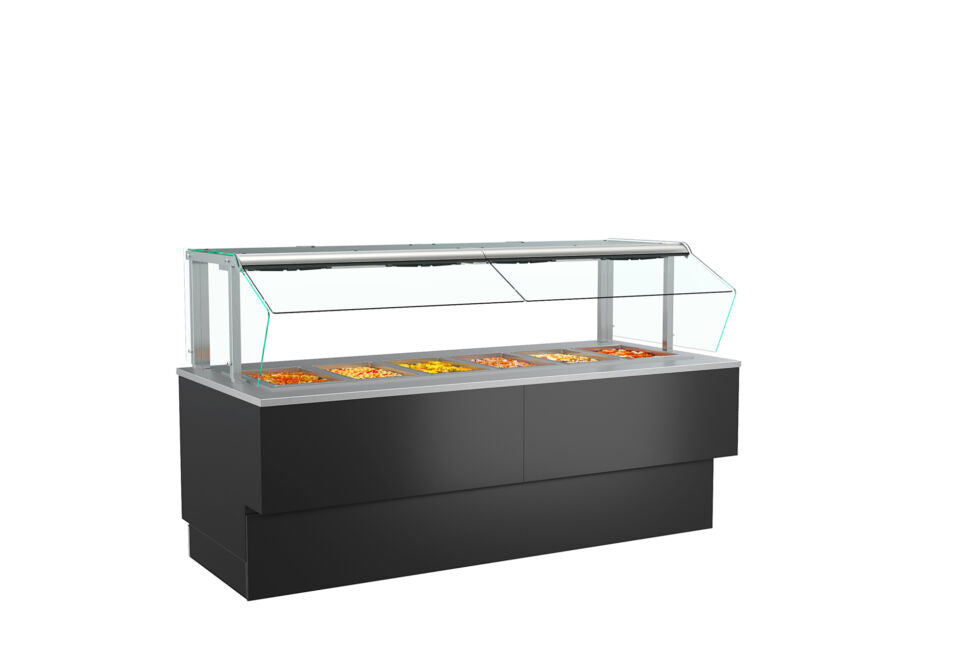 Grocerant Self-Service Heated Food Bar, 95"W x 43"D x 55-1/2"H