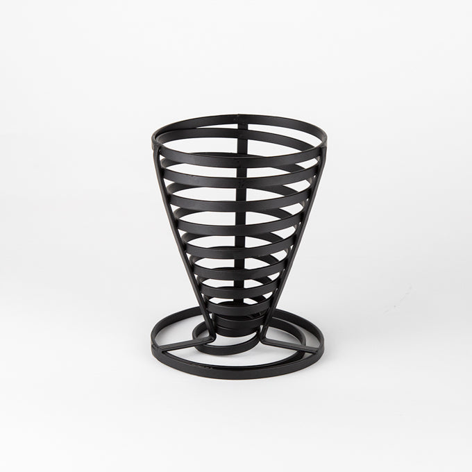 5" x 6-3/4" Conical French Fry Basket, Black