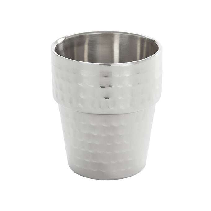 10 oz. Stackable Hammered Stainless Steel Fry Cup