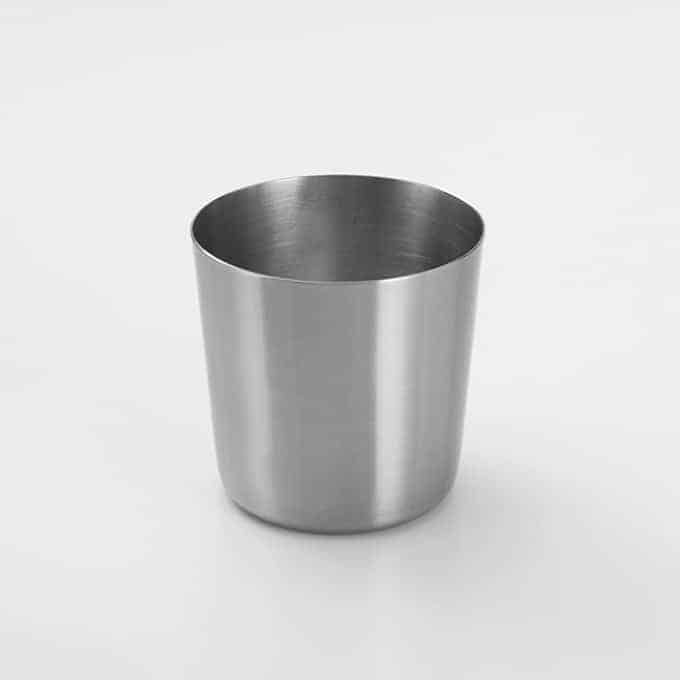 14 oz. Round Satin Stainless Steel French Fry Cup