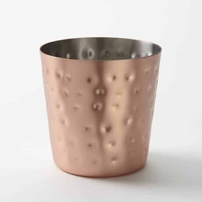 14 oz. Round Hammered Copper French Fry Cup