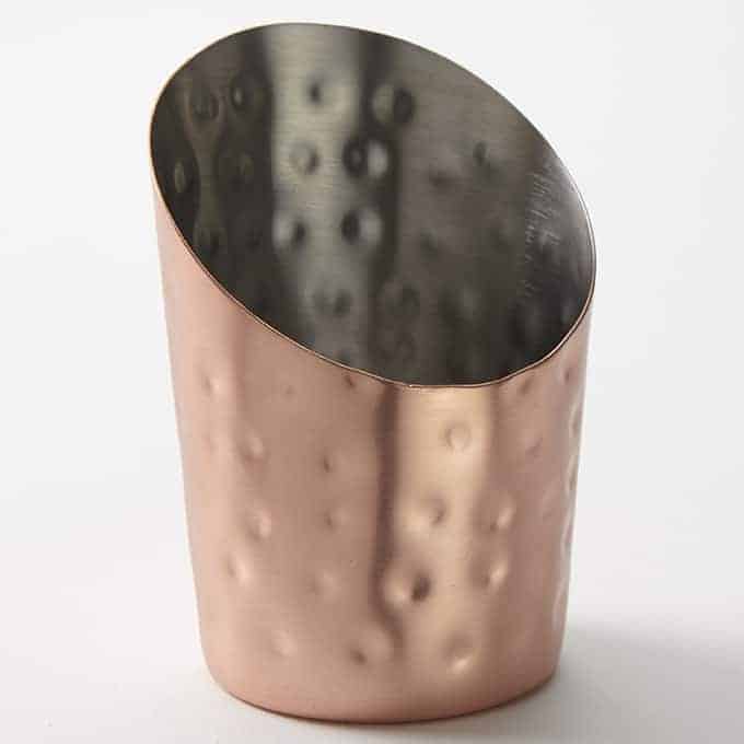 12 oz. Angled Hammered Copper French Fry Cup