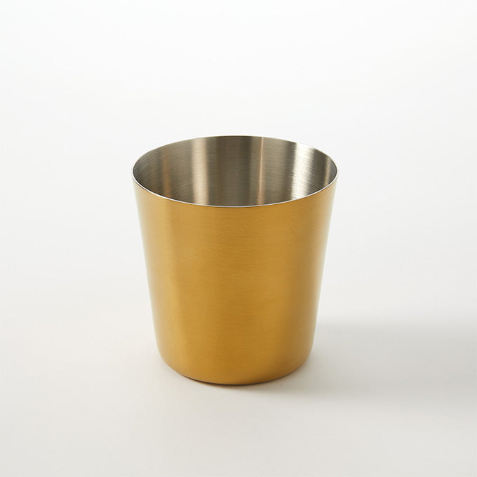 14 oz. Round Gold Satin Stainless Steel Fry Cup
