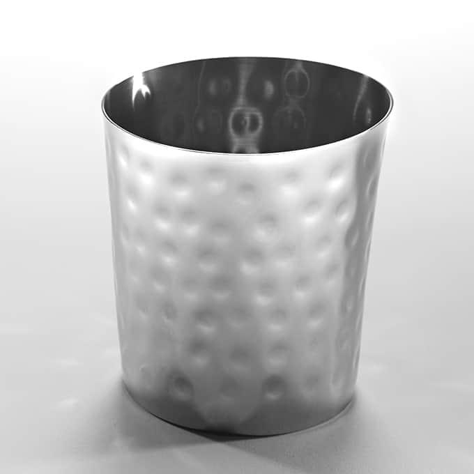 26 oz. Round Hammered Stainless Steel French Fry Cup