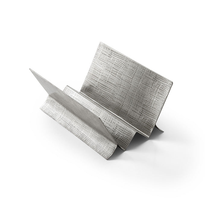 Flatware Holder, 2-Section, 8" x 6.5", Etched Stainless Steel