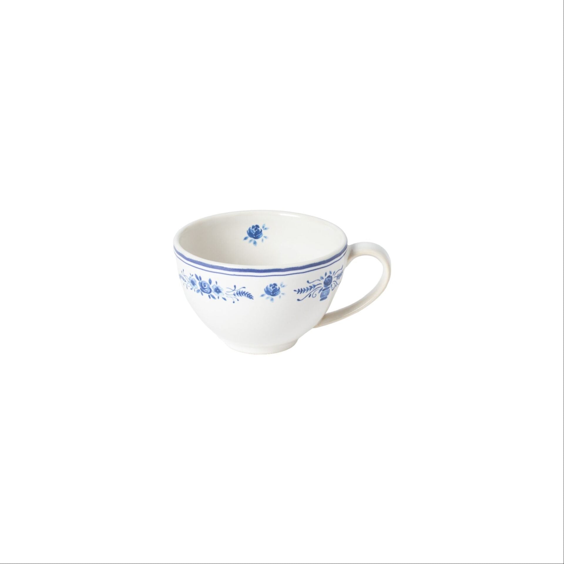 Vila 8-1/8 oz Tea Cup, White-Blue