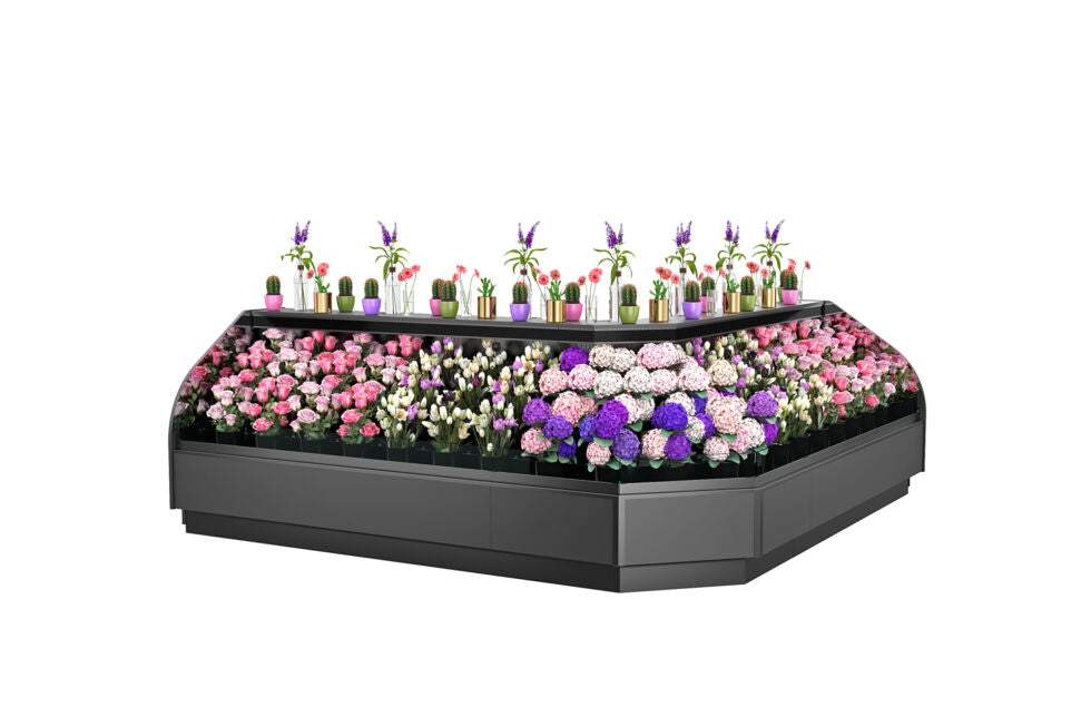 Allure Self-Service Refrigerated Outside Wrap Low Profile Merchandiser, 137-1/4"W x 41-3/8"D x 50-5/8"H