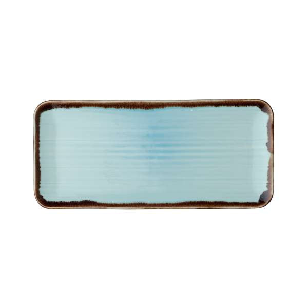 Harvest Turquoise 13.63" x 6.25" Organic Rectangle Tray