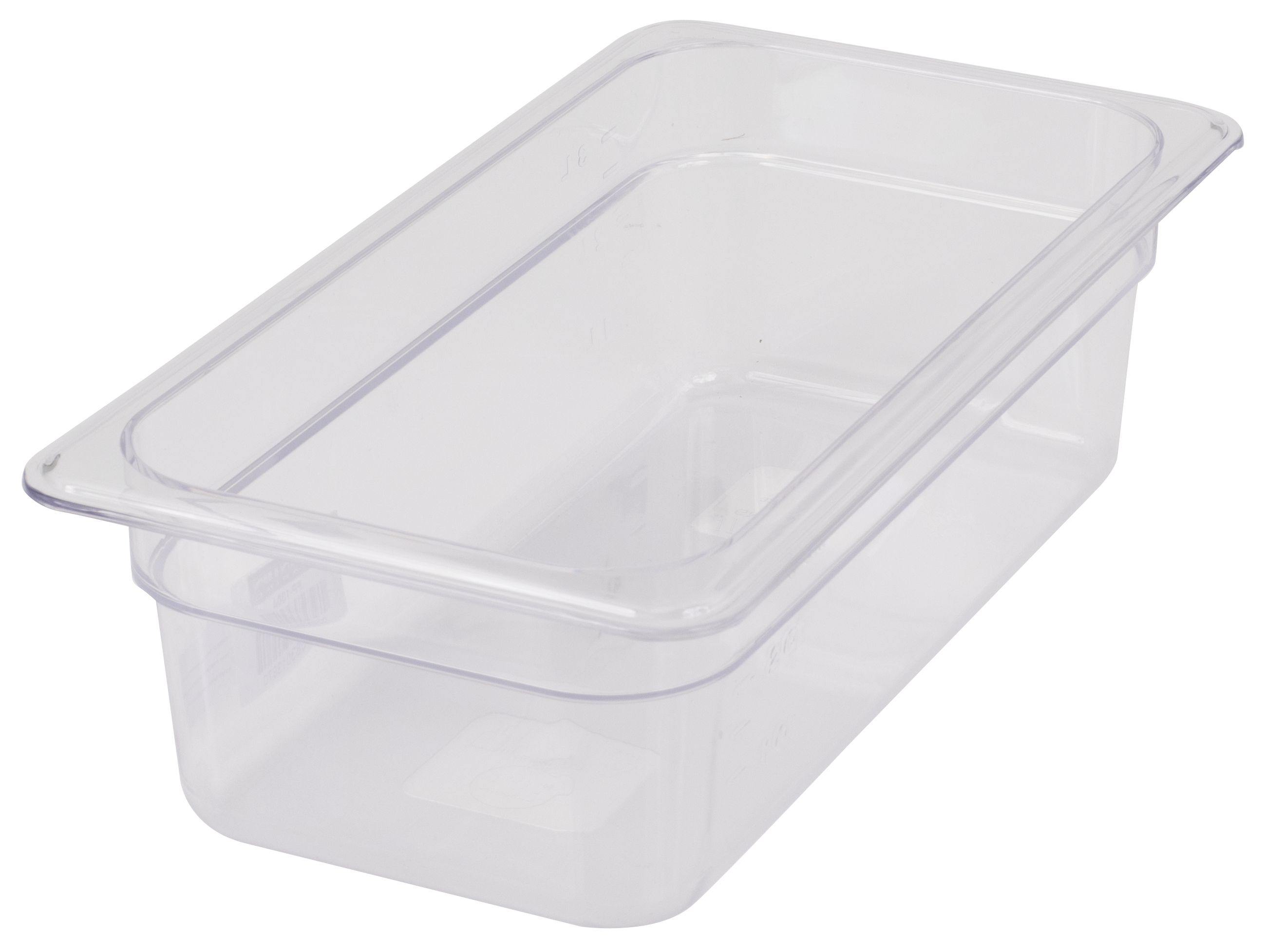 Food Pan, 1/3 Size, 4"D, Clear, Polycarbonate