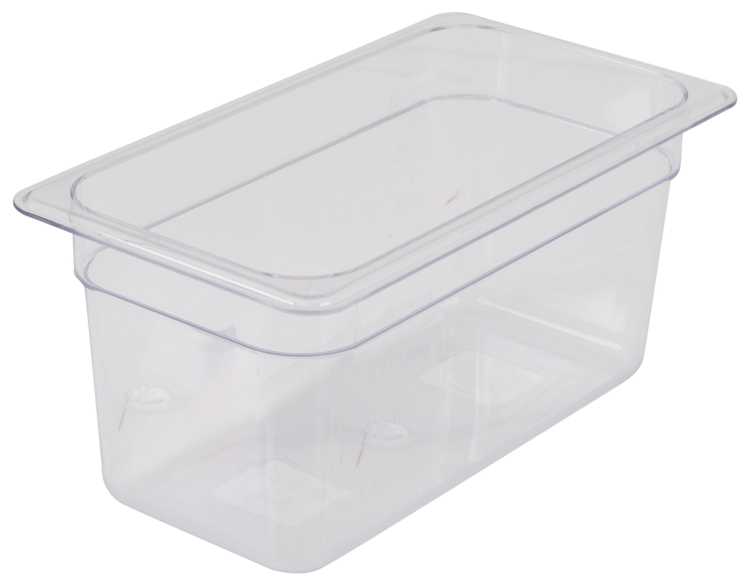 Food Pan, 1/3 Size, 6"D, Clear, Polycarbonate
