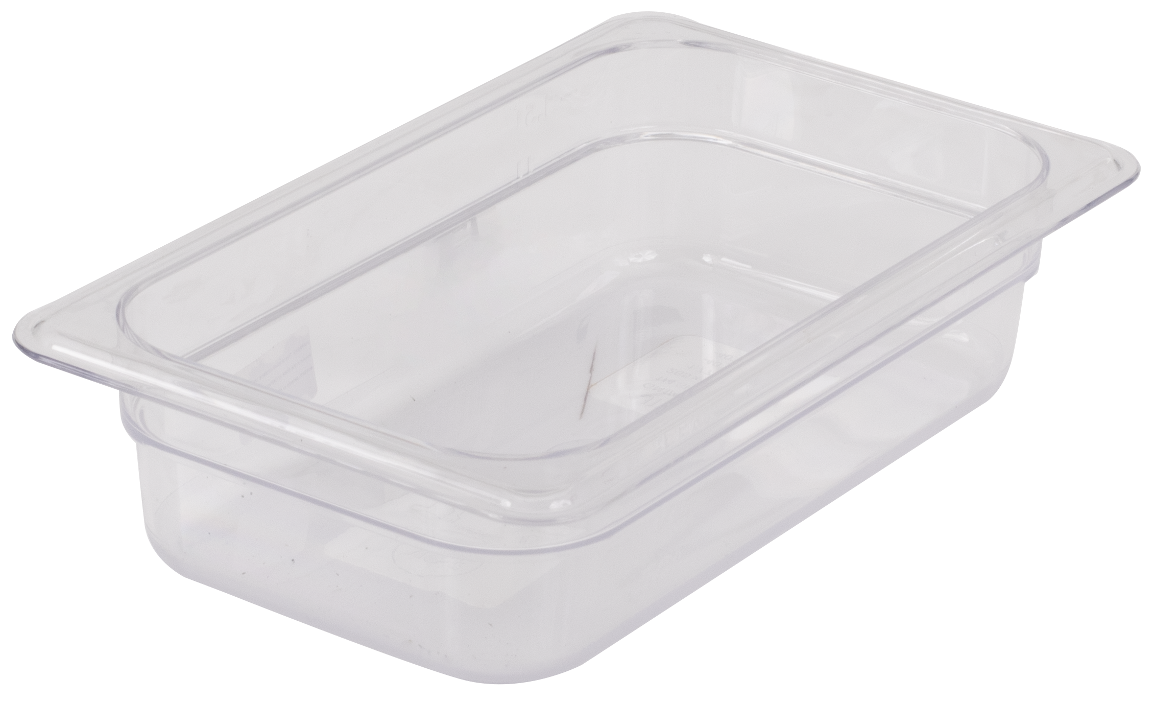 Food Pan, 1/4 Size, 2.5"D, Clear, Polycarbonate