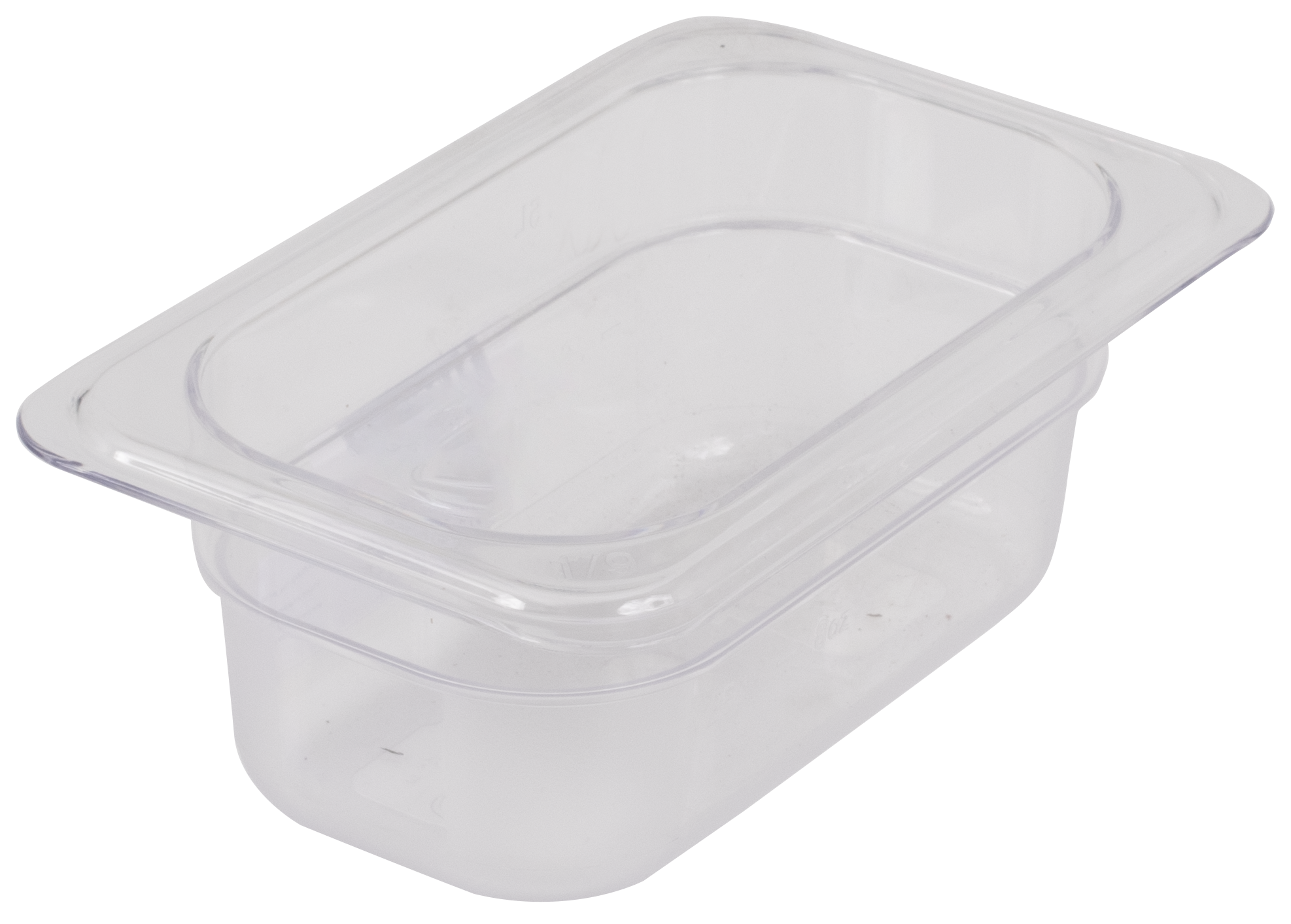 Food Pan, 1/9 Size, 2.5"D, Clear, Polycarbonate