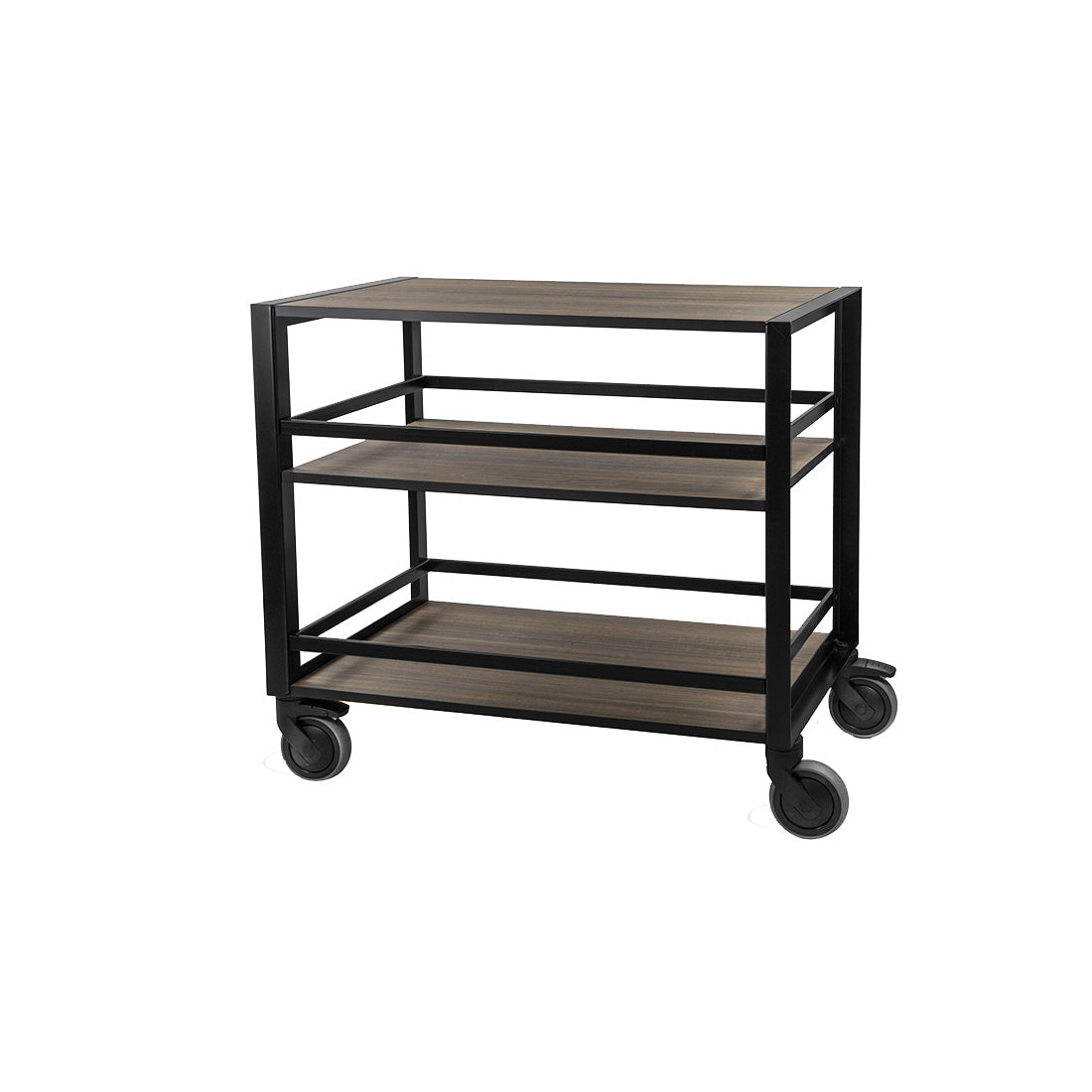 Abert 35" x 19.6" Industrial Wood Trolley