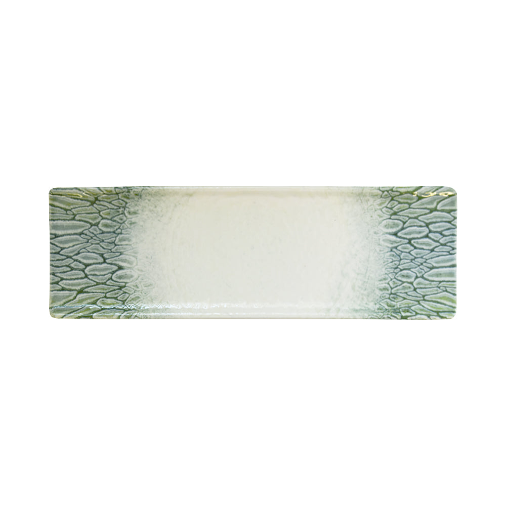 Papillon Green Rectangle Tray 13" x 4.25"