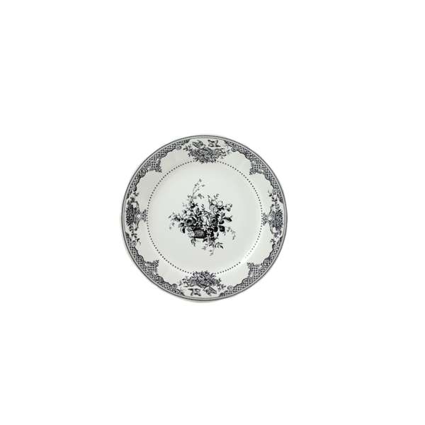 Gien 5.0625" Les Depareillees Black Fleurs Coaster Plate