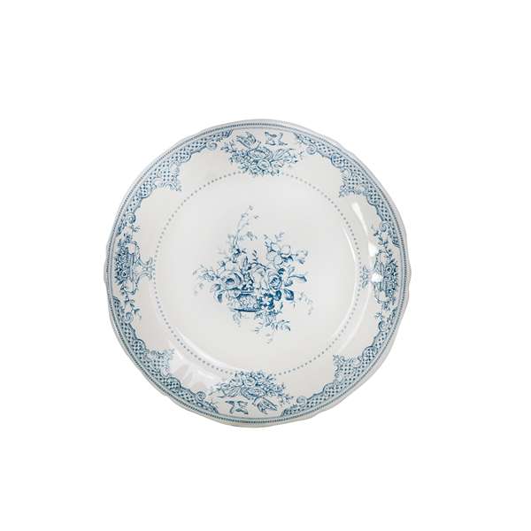 Gien 9.25" Les Depareilless Bleu Fleurs Dessert Dish