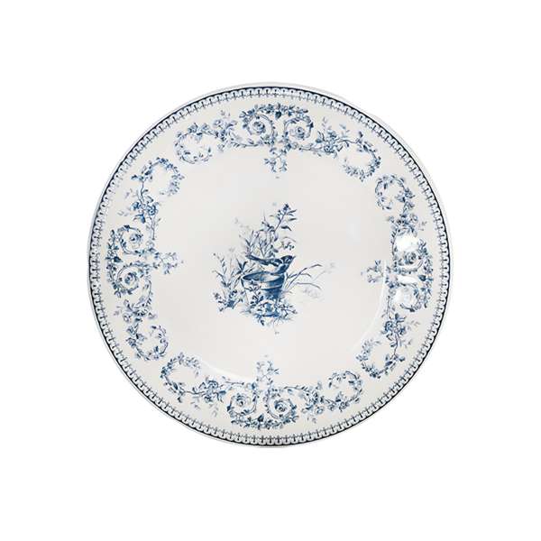 Gien 10.75" Les Depareillees Bleu Oiseau Dinner Plate
