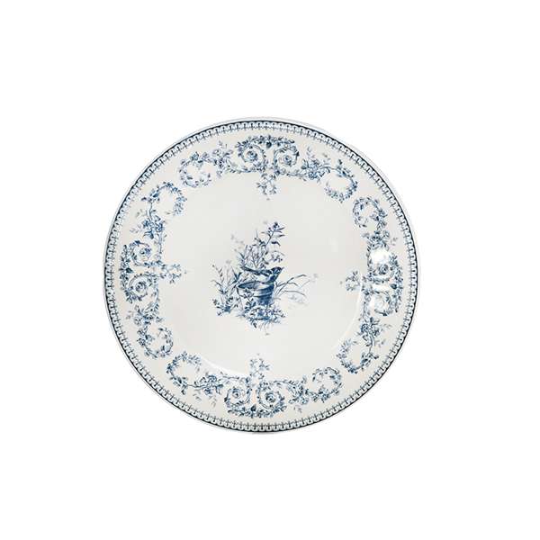 Gien 9.25" Les Depareillees Bleu Oiseau Dessert Dish