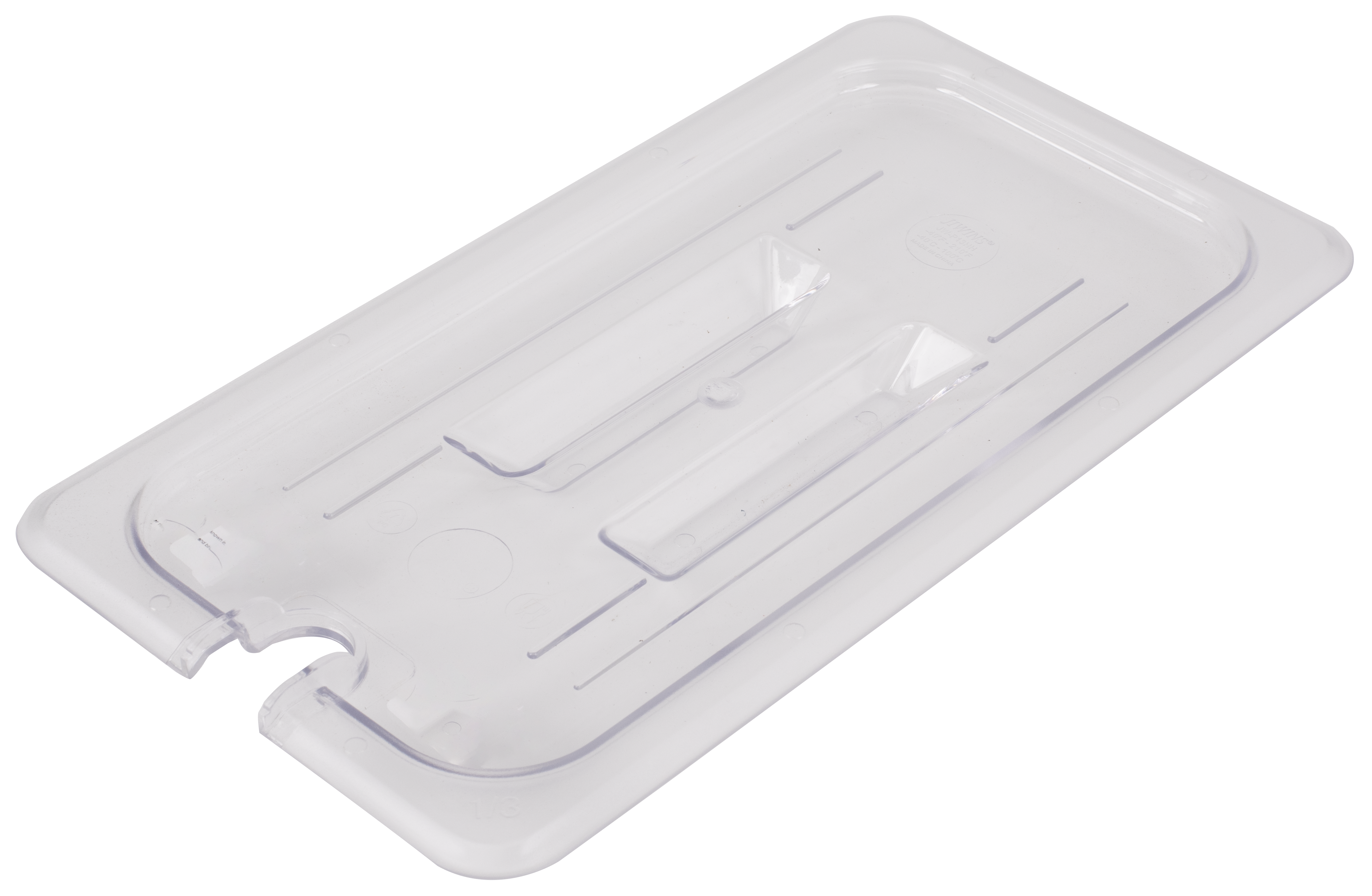 Lid for Food Pan Half Size Clear Notched Cover, Polycarbonate