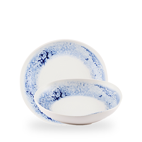 Inked Fresco 41 oz. Blue Organic Deep Bowl