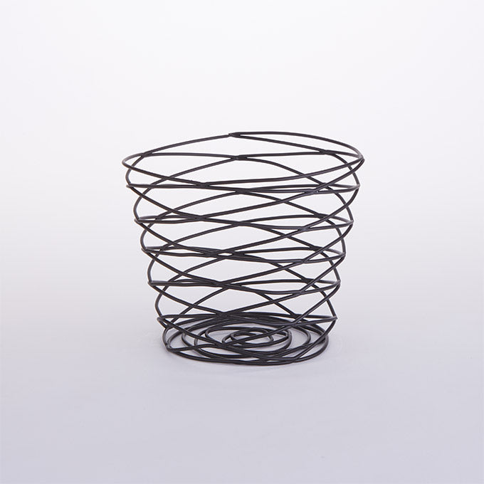 7" Round Birdnest Basket, Black