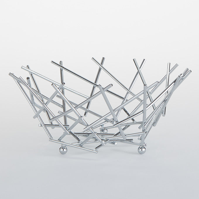 8" Round Birdnest Basket, Chrome
