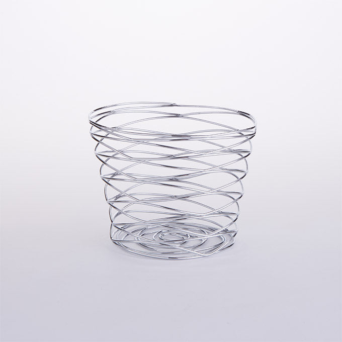 7" Round Birdnest Basket, Chrome