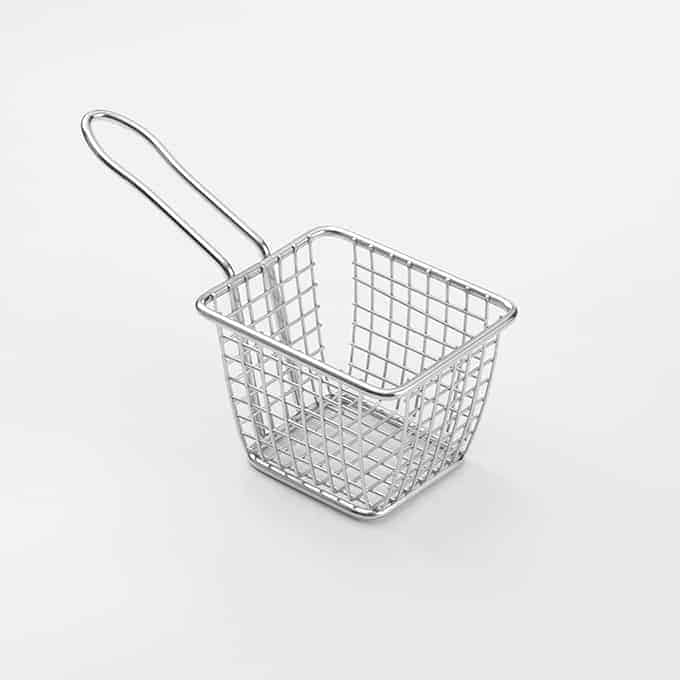 Mini Rectangular Stainless Steel Serving Fry Basket