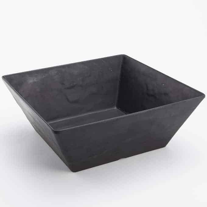 Faux Slate 228 oz. Square Melamine Bowl, Black