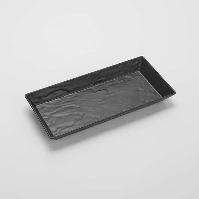 21"L x 13"W Rectangular Melamine Tray, Black