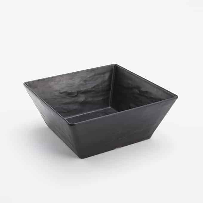 Faux Slate 125 oz. Square Melamine Bowl, Black